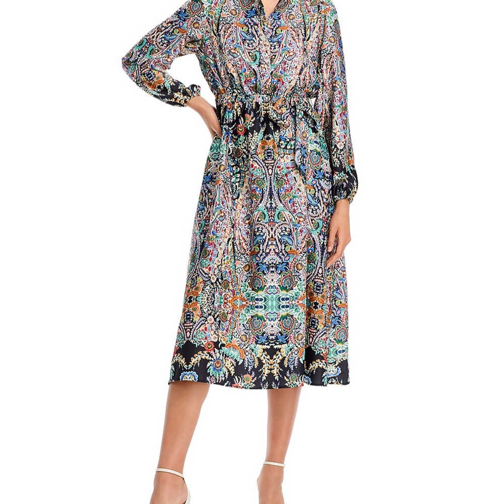BNWT Tahara silky Multicolor Paisley Print Dress